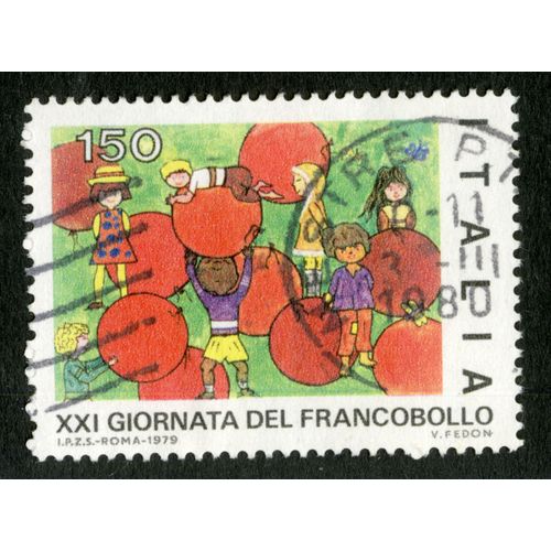 Timbre Oblitéré Italia, Xxi Giornata Del Francobollo, 1979, 150
