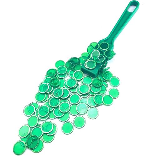 Eryi-Kit De Bingo Magnétique, 1 Bâton Magnétique + 100 Jetons Loto, Jetons Magnétiques Avec Stick, Jeu De Loterie, Jeux De Société, Jeu Éducatif Pour Enfants Et Accessoire Pratique (Vert)