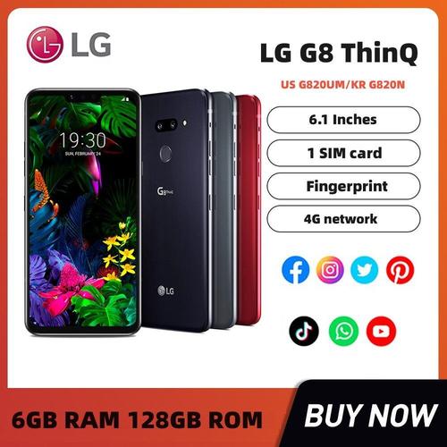 LG G8 ThinQ Téléphone Mobile Débloqué ThinQ 6.1 Pouces Octa Core 6GB RAM 128GB ROM LTE 4G 16MP Double Arrière Caméra 1440x3120 Android Téléphone Portable Smartphone Gray
