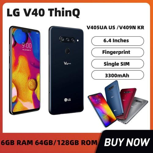 LG V40 ThinQ 6.4 Pouces 6GB RAM 64GB ROM 16MP Triple Caméra LTE Unique SIM D'empreintes Digitales Téléphone Portable Utilisé 98 nouveau smartphone Red