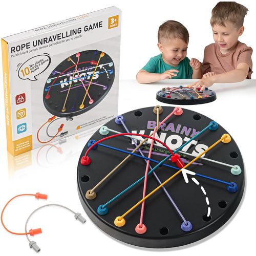 Eryi-Brainy Knots Rope Untangling Jeu De Société Rope Challenge Logic Game Brainy Knots Corde Démêlage Jeu De Stratégie Pour Enfants À Partir De 3 Ans Jeux Familiaux Pour Enfants Et Adultes