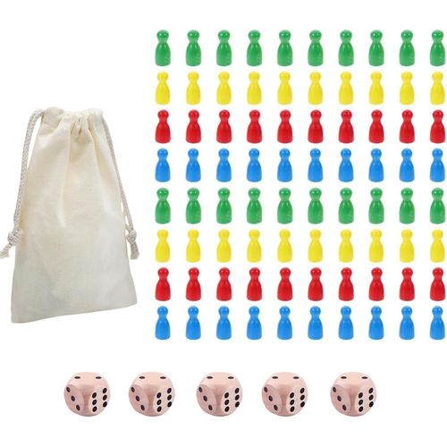 Eryi-Lot De 86 Pions En Bois Pour Jeux De Société, Figurines De Jeu Colorées, Pions Pour Jeux De Société 4 Couleurs Cônes En Bois Pions De Jeu En Bois Convient Aux Réunions De Famille