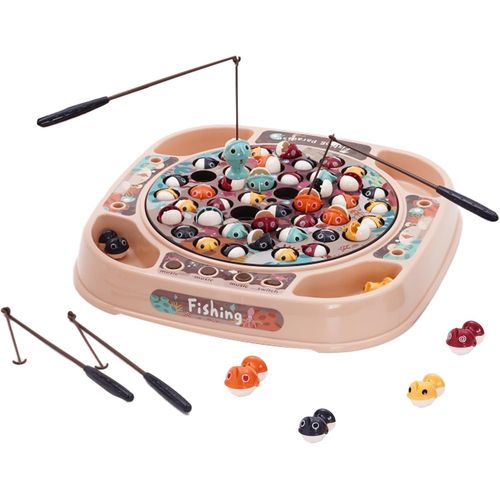 ERYI-Jeu De Pêche À La Ligne Enfants Pêche A La Ligne Avec 45 Poissons Et 4 Cannes Jeu Électrique Rotatif Avec Musique Jeux De Société Jouet Montessori Jeux Éducatif Cadeau Pour Garcon Fille Dès 3 An