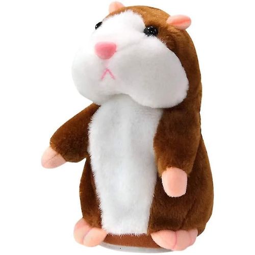 Jouet En Peluche Hamster Parlant, Répétez Ce Que Vous Dites, Jouet Interactif Amusant Pour Enfants, Marron