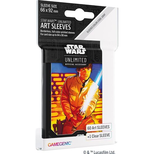 Eryi-Asmodee - - Star Wars Unlimited Art Sleeves : Luke Skywalker - Jeux De Société - Cartes À Jouer Et À Collectionner - Accessoires Et Protection