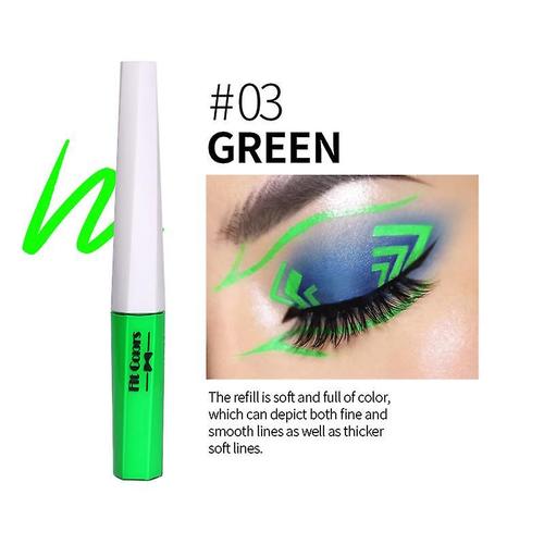 Eyeliner Liquide Uv Lueur Mat Eyeliner Imperméable Fluorescent Corps Visage Peinture Maquillage Coloré Eye Liner Stylo 03 Vert 