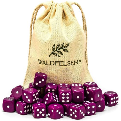 Eryi-Lot De 6, 12, 20, 30 Ou 50 Dés De Haute Qualité De Taille Standard De 16 Mm En Acrylique - Dés De Jeu Dice À 6 Côtés - Accessoires De Jeu Avec Sac En Tissu (Violet, 30 Pièces)