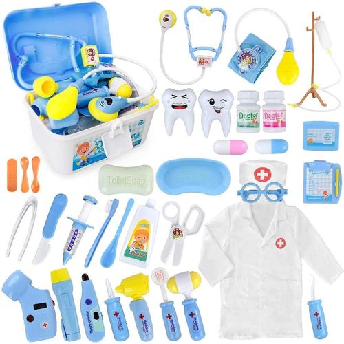 Jouets de dentiste de jeu de rôle de 35 pièces d'enfants avec la blouse de docteur pour des enfants