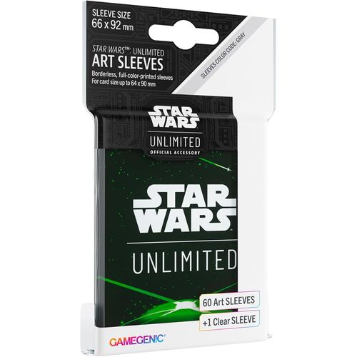 ERYI-Star Wars Unlimited Green Art Sleeves \U2013 Lot De 60 Pochettes Artistiques Sous Licence Officielle Et 1 Pochette Transparente, Taille Optimisée Pour Star Wars Unlimited Et Autres Jeux Jcc Et L