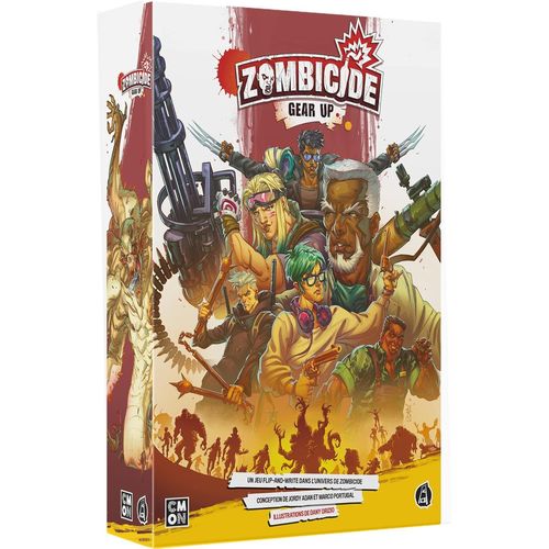 Eryi-Cmon Zombicide Gear Up - Jeux De Société - Jeux De Cartes - Jeu Coopératif - Flip-And-Write - Jeu Adulte Et Enfant À Partir De 14 Ans - 1 À 6 Joueurs - Version Française