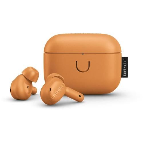 Urbanears Juno - Écouteurs sans fil avec micro - intra-auriculaire - Bluetooth - Suppresseur de bruit actif - mandarine sale