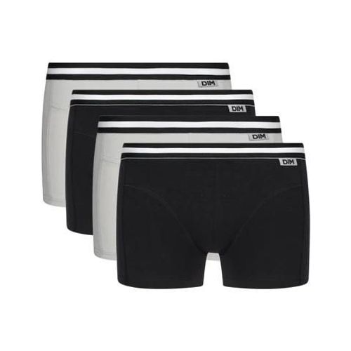 Dim Lot De 4 Boxers Noirs Et Gris Ecodim Coton