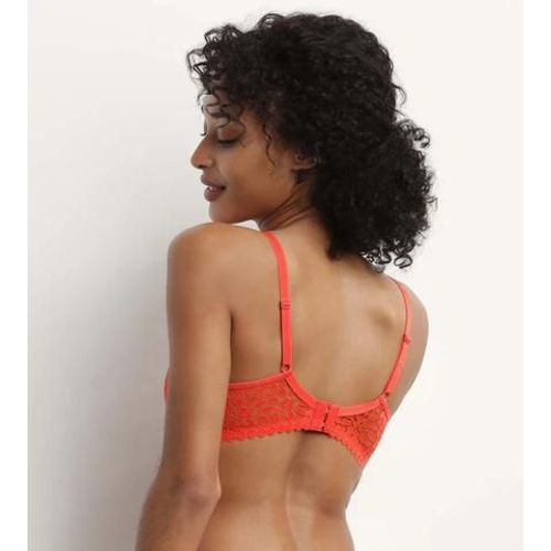 Dim Soutien-Gorge À Armatures En Dentelle Florale Rouge Feu Daily Dentelle