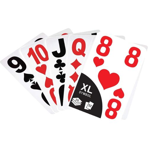 Eryi-Lot De 2 Cartes À Jouer De Qualité Supérieure Avec Grands Caractères Xl Xxl Pour Personnes Âgées Et Personnes Malvoyantes