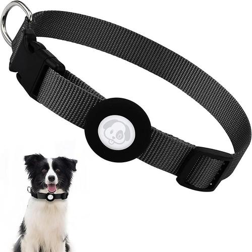 Collier pour chien AirTag réfléchissant, compatible avec Apple AirTag,  collier pour chiot en nylon avec support