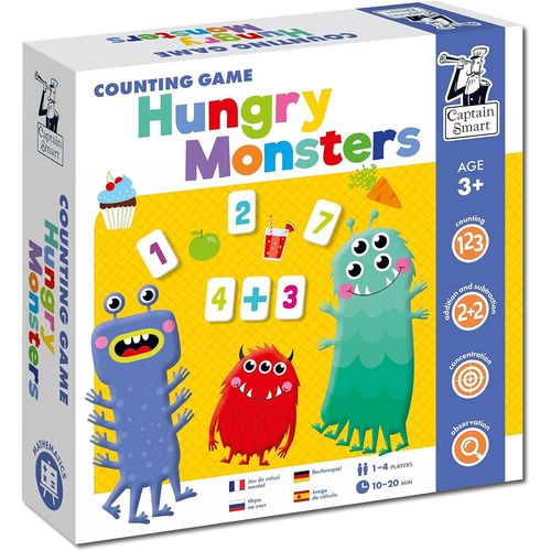 Eryi-Jeu Éducatif Pour Enfants, Monstres Affamés | Maths, Comptage, Nombres, Additions Et Soustractions | Jeu De Société Pour Garçons Et Filles De 3 Ans (3+) | 1-4 Joueurs