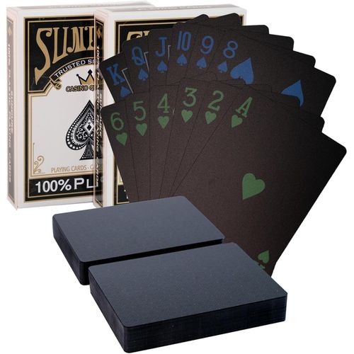 ERYI-Jeux De Cartes À Jouer Cartes Poker Plastique 54 - Imperméables Et Durables - Pour Soirées Et Magie