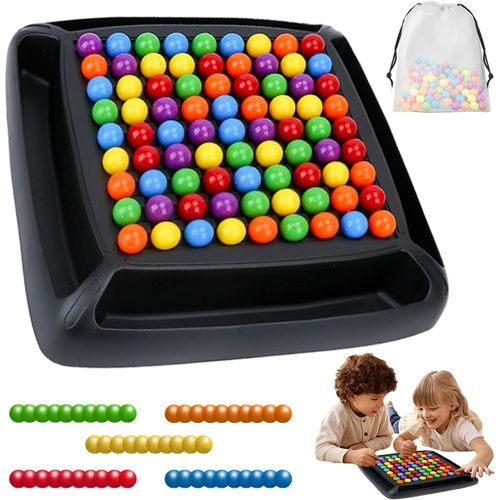 ERYI-Rainbow Puzzle Chess, 80 Pièces Rainbow Ball Elimination Jeu De Société, Jeu D'Élimination De Balle Arc-En-Ciel, Échiquier Intellectuel Duel Double, Elimination Board Game, Pour Enfants Et Adult