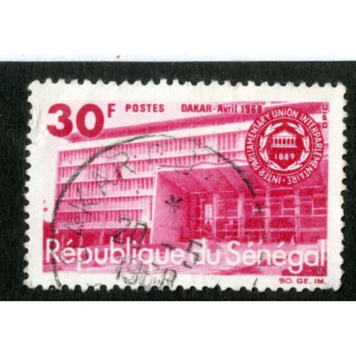 Timbre Oblitéré République Du Sénégal, Dakar - Avril 1968, Postes, 30 F