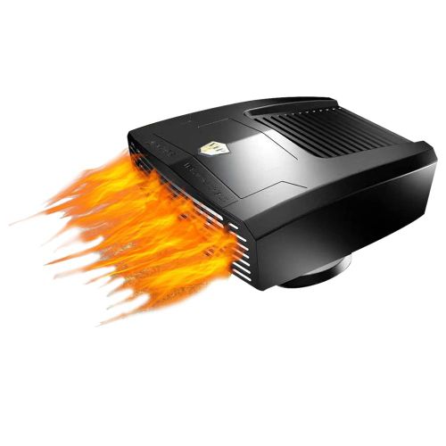 Chauffage De Voiture, 12 V 180 W, Ventilateur De Chauffage Portable, Désembueur Et Dégivreur De Pare-Brise, Ventilateur De Chauffage Et De Refroidissement, Base Rotative (Noir)