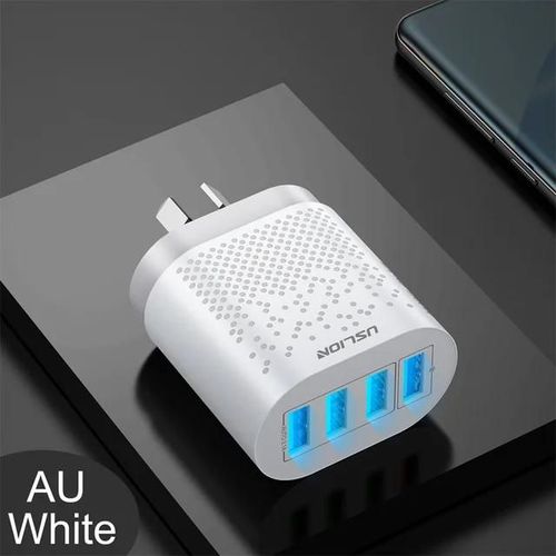 Au Plug White-48w 3a Qc3.0 Au Prise Chargeur Usb Pour Australie Chargeur De Téléphone Portable Pour Iphone 15 14 Samsung 4 Ports Chargeurs Muraux Rapides