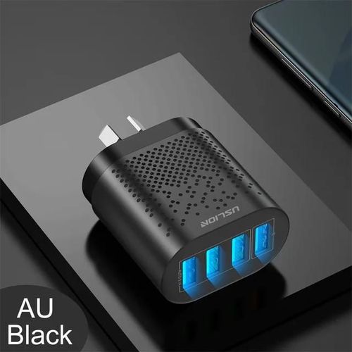 Au Plug Black-48w 3a Qc3.0 Au Prise Chargeur Usb Pour Australie Chargeur De Téléphone Portable Pour Iphone 15 14 Samsung 4 Ports Chargeurs Muraux Rapides