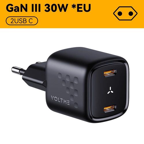 30w Cc Black Eu - 30w Gan Iii Chargeur Usb Charge Rapide Chargeurs Haute Vitesse Type C Chargeur De Téléphone Portable Pour Iphone 15 Pro Max Xiaomi Samsung