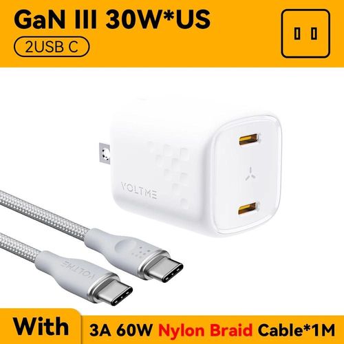 Cc White Us Cable - 30w Gan Iii Chargeur Usb Charge Rapide Chargeurs Haute Vitesse Type C Chargeur De Téléphone Portable Pour Iphone 15 Pro Max Xiaomi Samsung