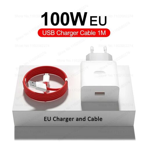 EU Charger and Cable-100W SuperVOOC Chargeur Rapide UE US Charge