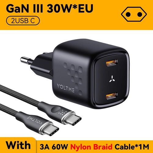 Cc Black Eu Cable - 30w Gan Iii Chargeur Usb Charge Rapide Chargeurs Haute Vitesse Type C Chargeur De Téléphone Portable Pour Iphone 15 Pro Max Xiaomi Samsung