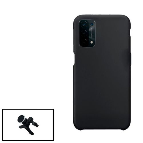 Kit Support Magnétique Renforcé De Voiture + Coque Silicone Liquide Pour Oppo A16