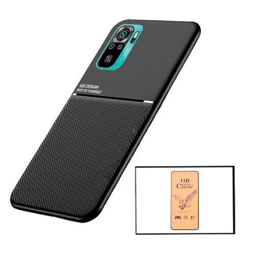 Kit Coque Magnetic Lux + Film De Verre Trempé Ceramicglass Full Cover Curved Pour Xiaomi Redmi Note 10