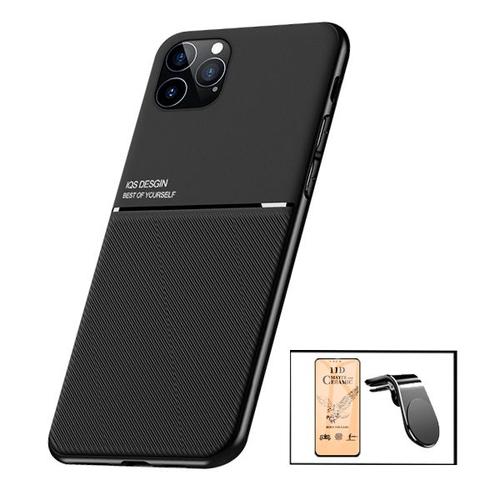 Kit Coque Magnetic Lux + Film De Verre Trempé Ceramicglass Full Cover + Support Magnétique L Safe Driving Pour Iphone 13