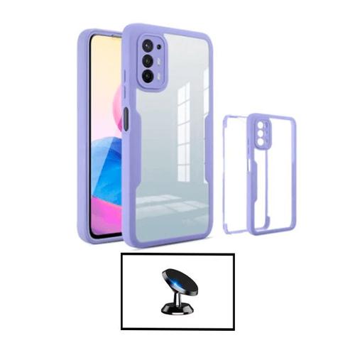 Kit Coque Anti-Crash 360 Protection + Support Magnétique De Voiture Pour Oppo A94 5g - Lilás