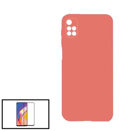 Kit Film De Verre Trempé 5d Full Cover + Coque Silicone Liquide Pour Xiaomi Redmi Note 11 4g - Rose