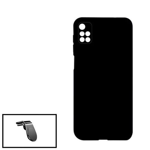 Kit Support Magnétique L Conduite En Toute Sécurité + Coque Silicone Liquide Pour Xiaomi Redmi Note 11 4g - Noir