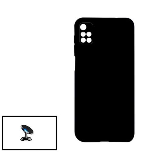 Kit Support Magnétique De Voiture + Coque Silicone Liquide Pour Xiaomi Redmi Note 11 4g - Noir