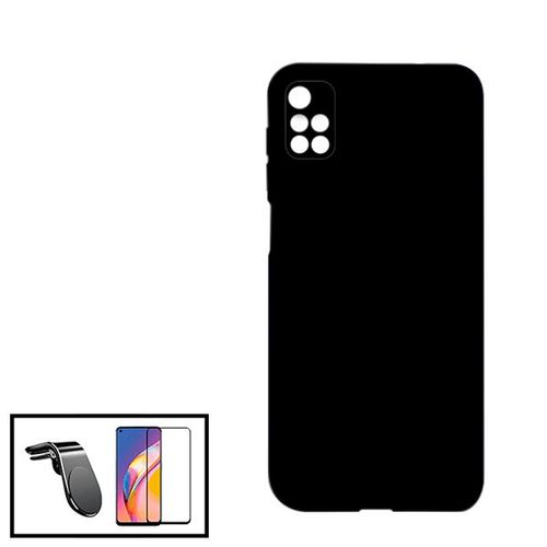 Kit Film De Verre Trempé 5d Full Cover + Coque Silicone Liquide + Support Magnétique L Conduite En Toute Sécurité Pour Xiaomi Redmi Note 11 4g - Noir