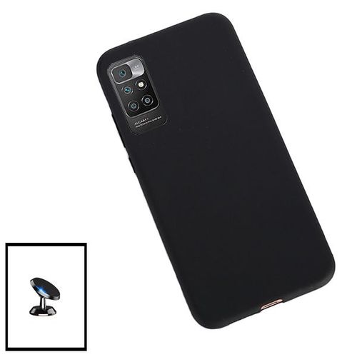 Kit Support Magnétique De Voiture + Coque Silicone Liquide Pour Xiaomi Redmi Note 11 4g