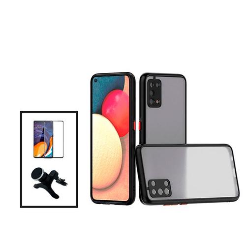 Kit Coque Anti Choque Caméra Protection + Film 5d Full Cover + Support Magnétique Renforcé De Voiture Pour Oppo A74 5g - Noir