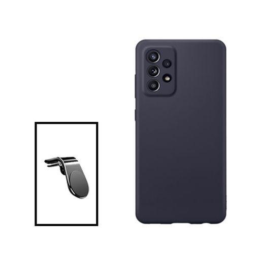 Kit Support Magnétique L Safe Driving Voiture + Coque Silicone Liquide Pour Samsung Galaxy A33 5g - Noir