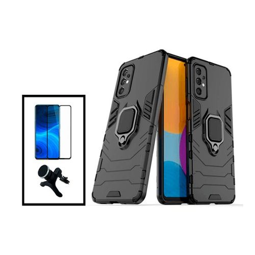Kit Film Verre Trempé 5d Full Cover + Coque 3x1 Military Defender + Support Magnétique De Voiture Renforcé Pour Samsung Galaxy A33 5g - Noir