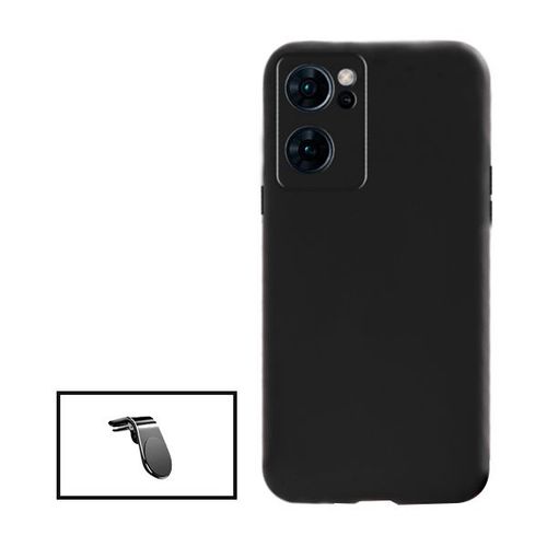 Kit Support Magnétique L Safe Driving Voiture + Coque Silicone Liquide Pour Oppo Find X5 Lite - Noir