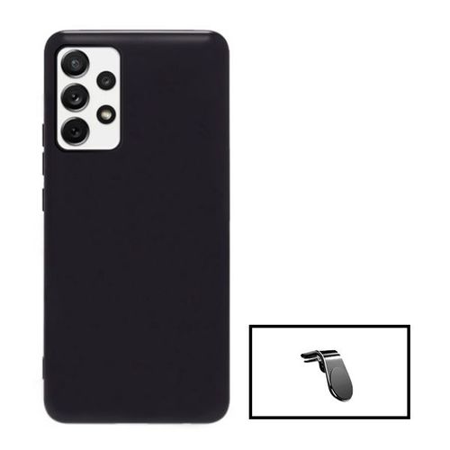 Kit Support Magnétique L Safe Driving Voiture + Coque Silicone Liquide Pour Samsung Galaxy A23 - Noir
