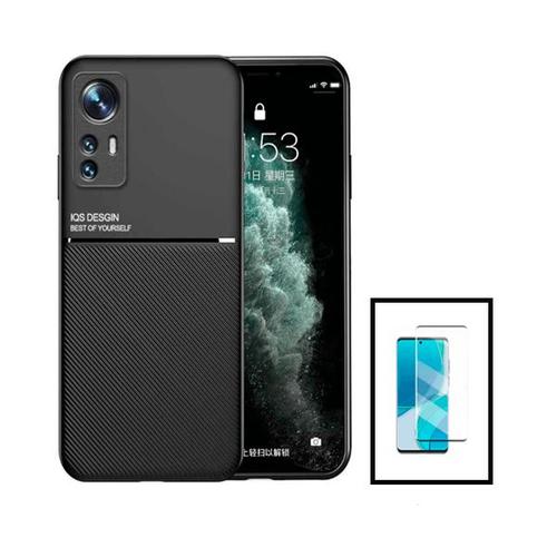 Kit Coque Magnetic Lux + Film Verre Trempé 5d Full Cover Curved Pour Xiaomi 12 - Noir