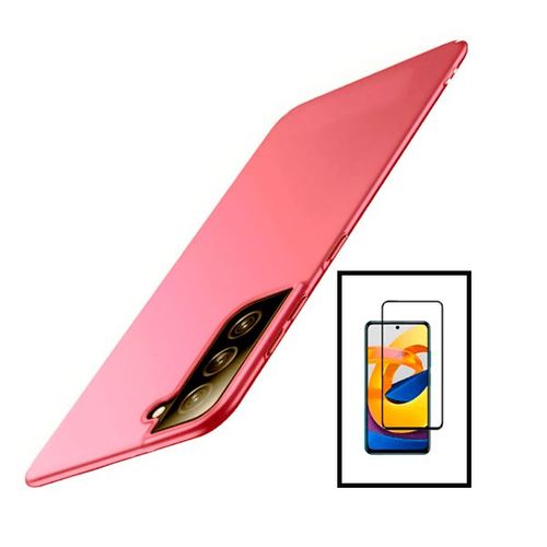 Kit Film Verre Trempé 5d Full Cover + Coque Slimshield Pour Samsung Galaxy S22+ Plus 5g - Rose
