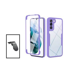 Kit Coque Anti-Crash 360 Protection + Support Magnétique L Safe Driving Voiture Pour Samsung S22 Ultra - Mauve