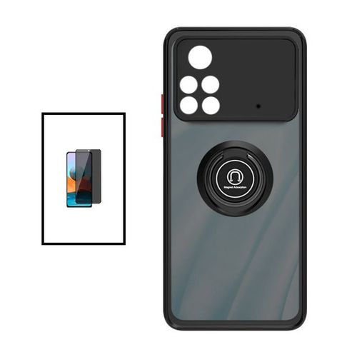 Kit Coque Anti Choque Caméra Protection + Verre Trempé 5d Anti-Spy Pour Xiaomi Poco X4 Pro 5g - Rose