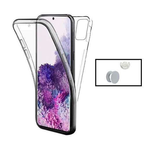 Kit Coque 3x1 360° Impact Protection + 1 Gripholder + 1 Support Gripholder Blanc Pour Samsung Galaxy Note 10 Lite - Transparent/Blanc