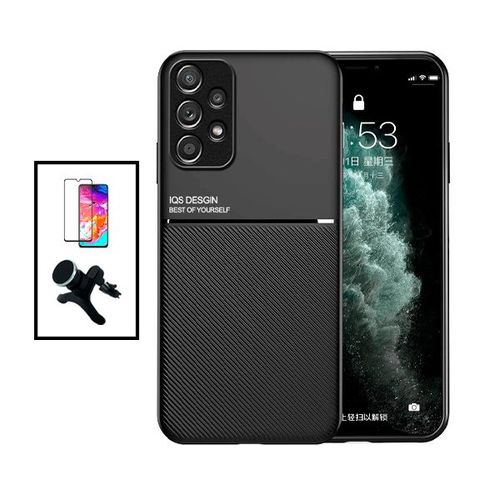 Kit Coque Magnetic Lux + 5d Full Cover + Support Magnétique De Voiture Renforcé Pour Samsung Galaxy A33 5g - Noir